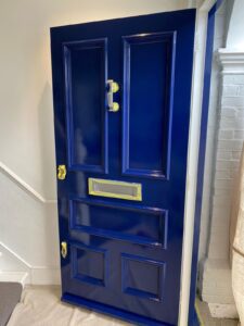 Navy blue door